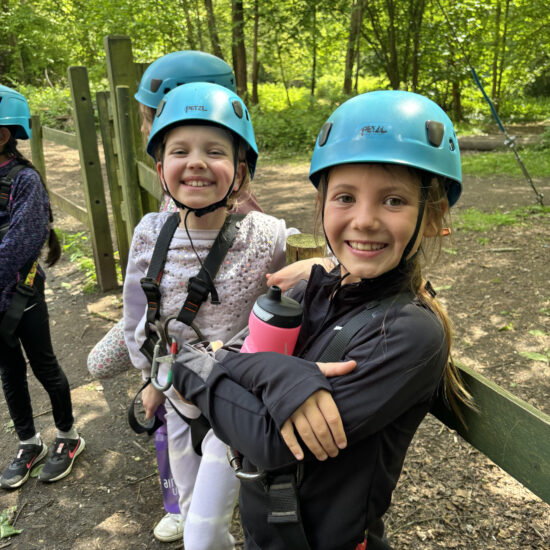 girls waiting to go on the trapeze